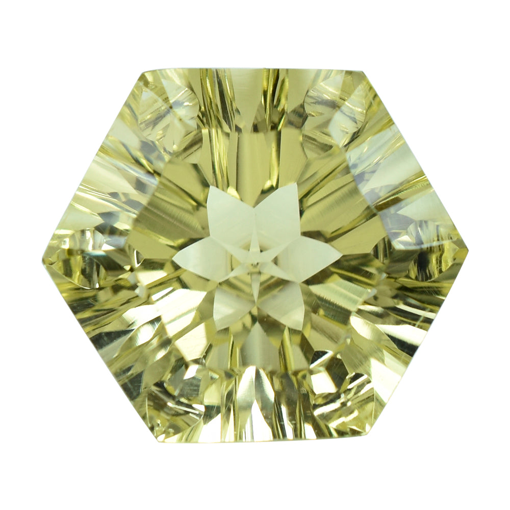 LEMON QUARTZ CONCAVE NINETY CUT ROUND (#83) 16MM 15.85 Cts.