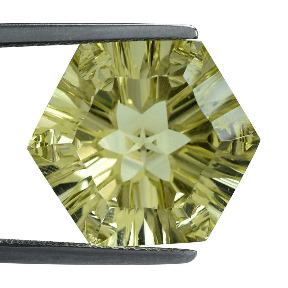 LEMON QUARTZ CONCAVE NINETY CUT ROUND (#83) 16MM 15.85 Cts.