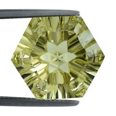 LEMON QUARTZ CONCAVE NINETY CUT ROUND (#83) 16MM 15.85 Cts.