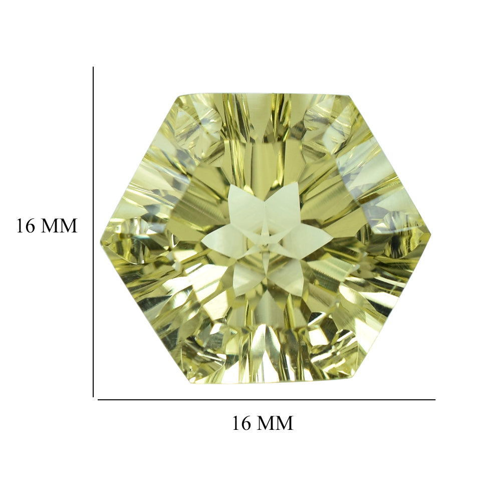 LEMON QUARTZ CONCAVE NINETY CUT ROUND (#83) 16MM 15.85 Cts.