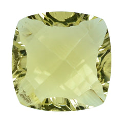 LEMON QUARTZ CONCAVE CUT CUSHION (DES#72) 14MM 8.60 Cts.