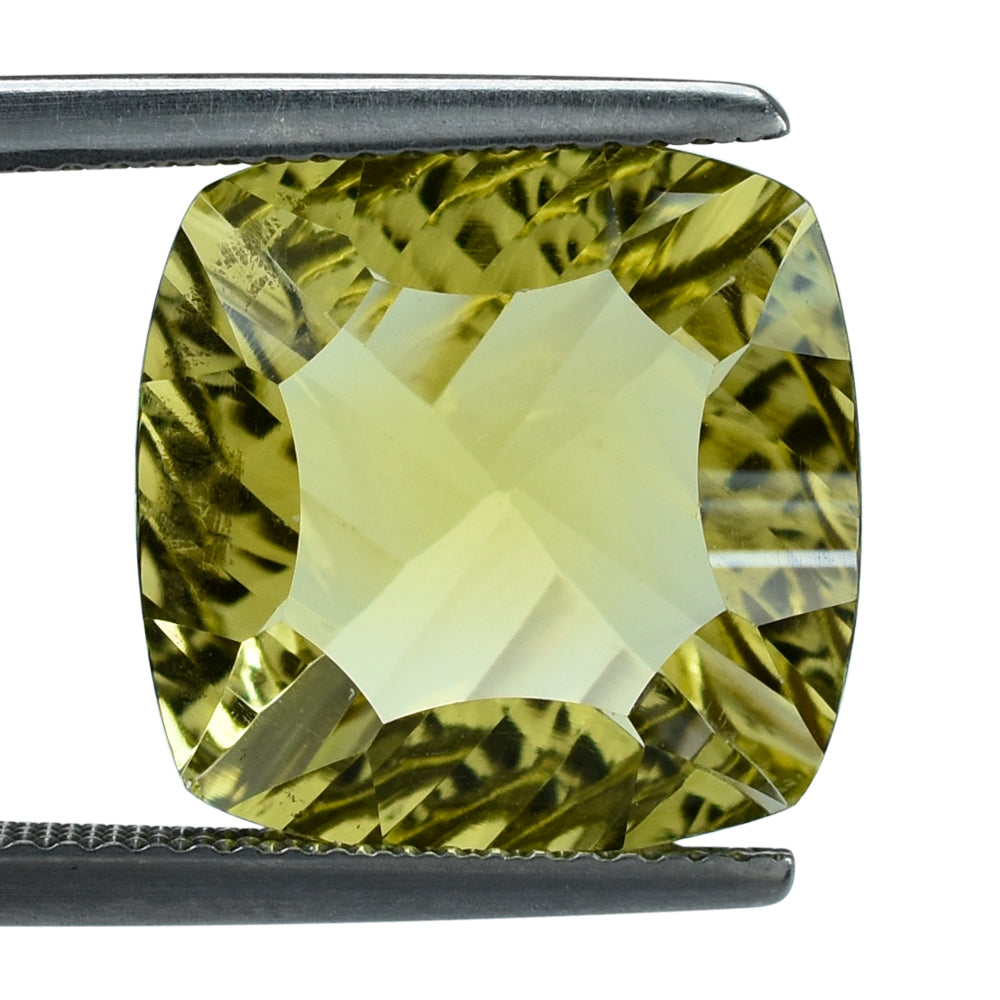 LEMON QUARTZ CONCAVE CUT CUSHION (DES#72) 14MM 8.60 Cts.