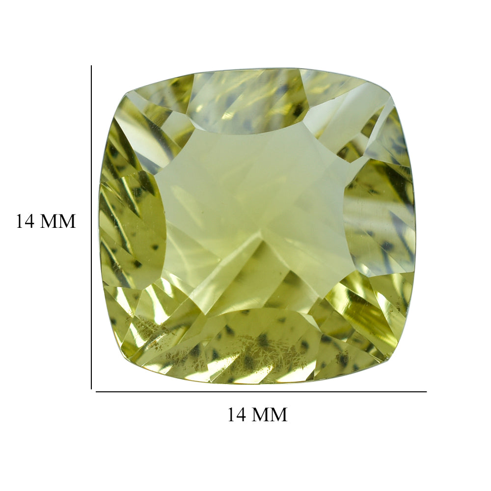 LEMON QUARTZ CONCAVE CUT CUSHION (DES#72) 14MM 8.60 Cts.