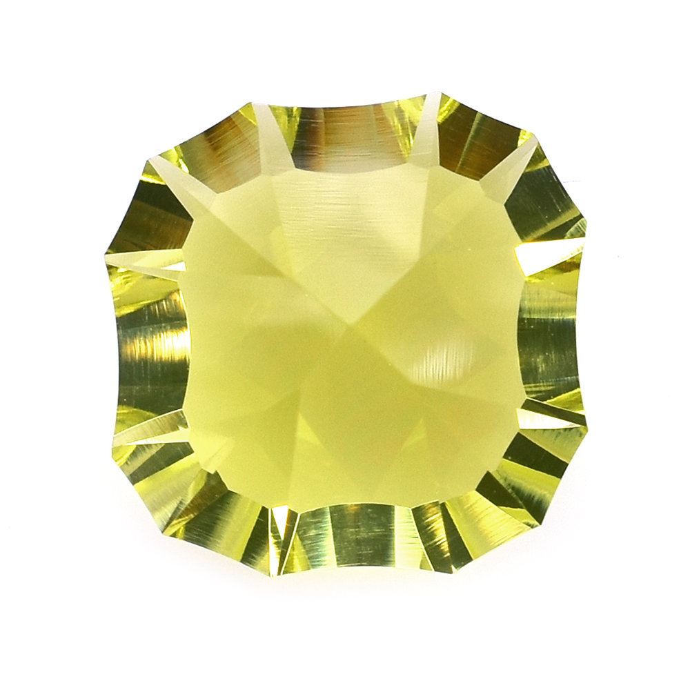 LEMON QUARTZ CONCAVE NINETY CUT CUSHION (DES#22) 12X12MM 5.60 Cts.
