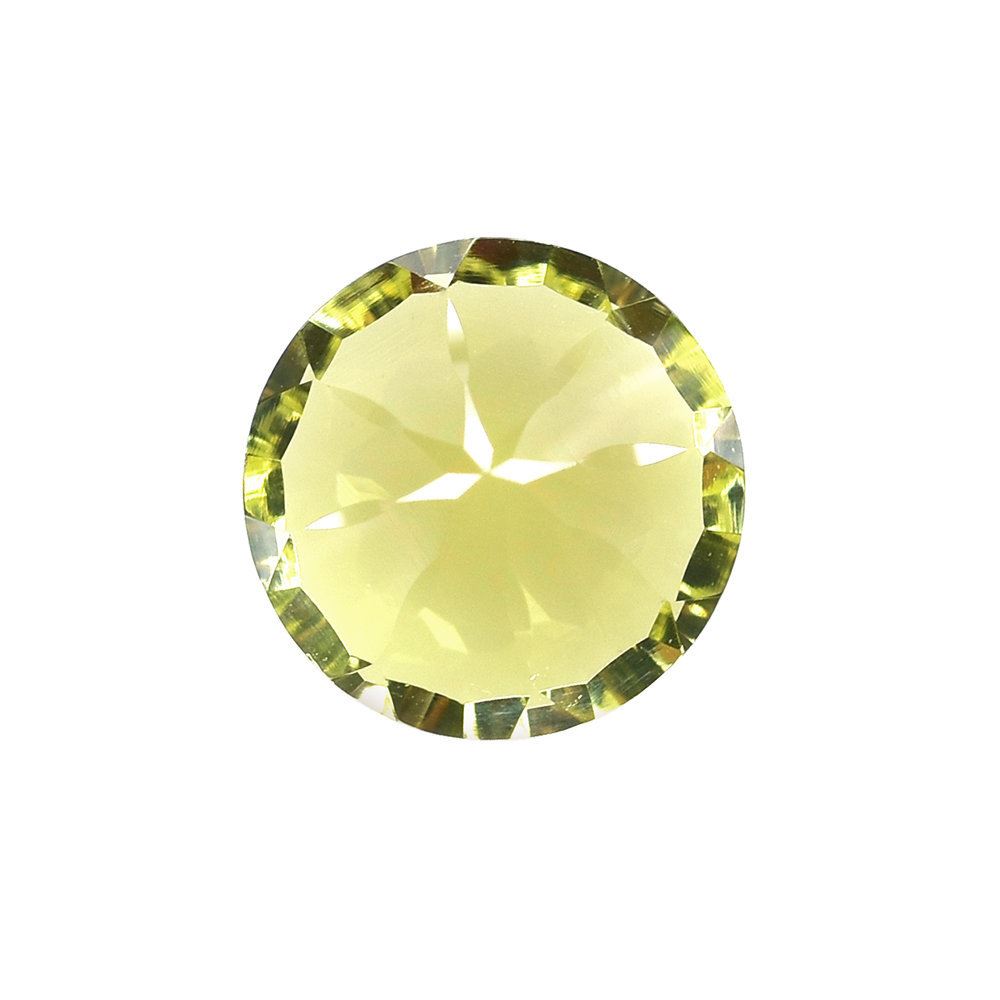LEMON QUARTZ CONCAVE CUT ROUND 9X9MM 2.45 Cts.