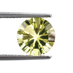 LEMON QUARTZ CONCAVE CUT ROUND 9X9MM 2.45 Cts.