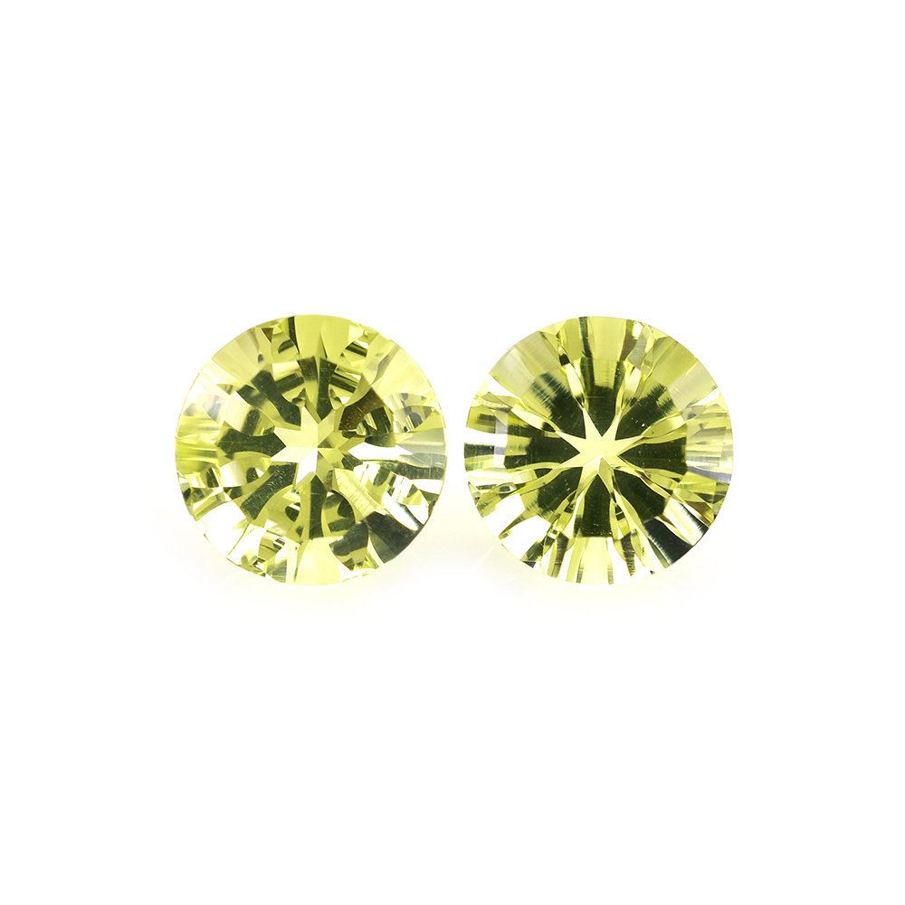 LEMON QUARTZ CONCAVE CUT ROUND 9X9MM 2.45 Cts.