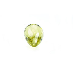LEMON QUARTZ MICRO CHECKER FACETED BRIOLETTE DROP (GREEN GOLD) (CLEAN) (H/D_0.90) 14.00X10.00 MM 8.18 Cts.