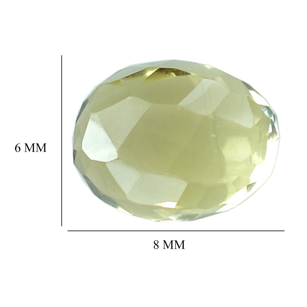 LEMON QUARTZ FACETED OLIVE 8X6MM 1.82 Cts.