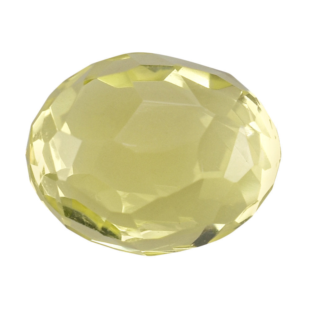 LEMON QUARTZ FACETED OLIVE 10X8MM 4.09 Cts.