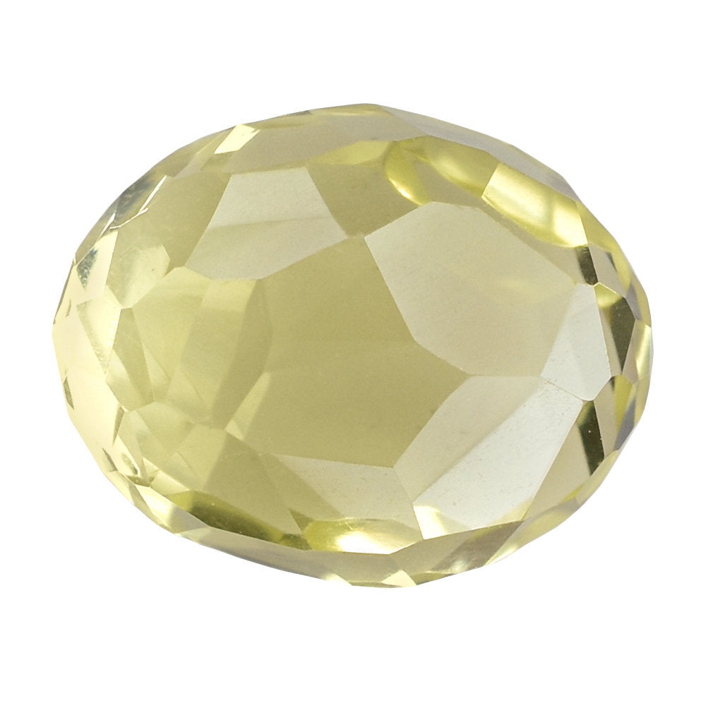 LEMON QUARTZ FACETED OLIVE 10X8MM 4.09 Cts.