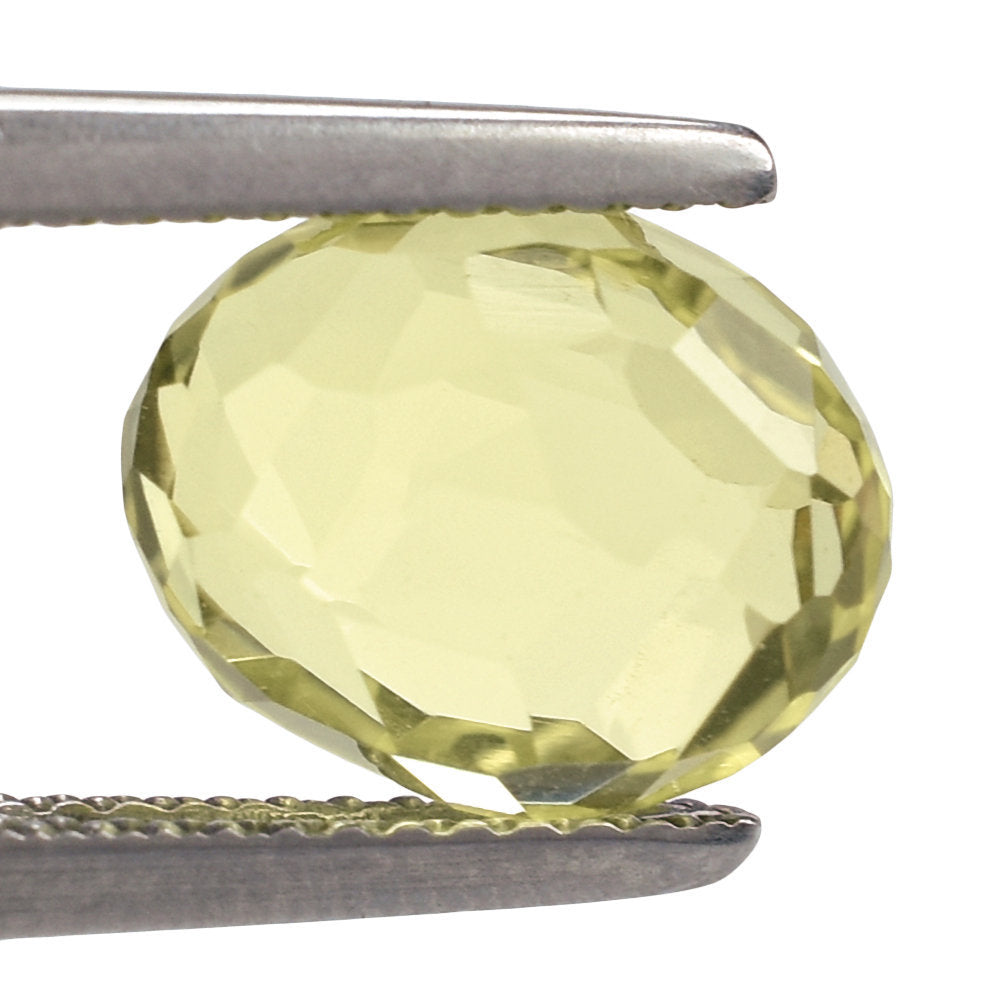 LEMON QUARTZ FACETED OLIVE 10X8MM 4.09 Cts.