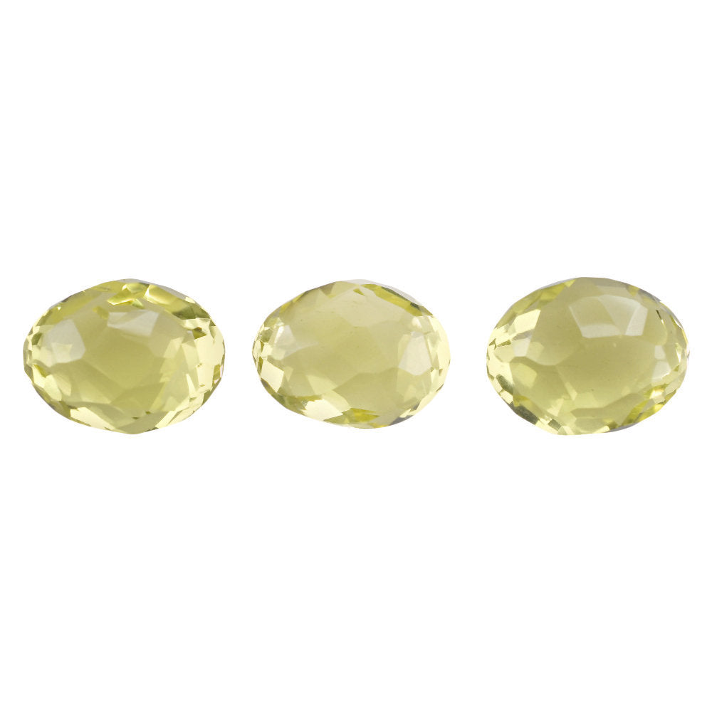 LEMON QUARTZ FACETED OLIVE 10X8MM 4.09 Cts.