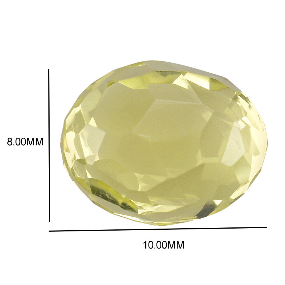 LEMON QUARTZ FACETED OLIVE 10X8MM 4.09 Cts.