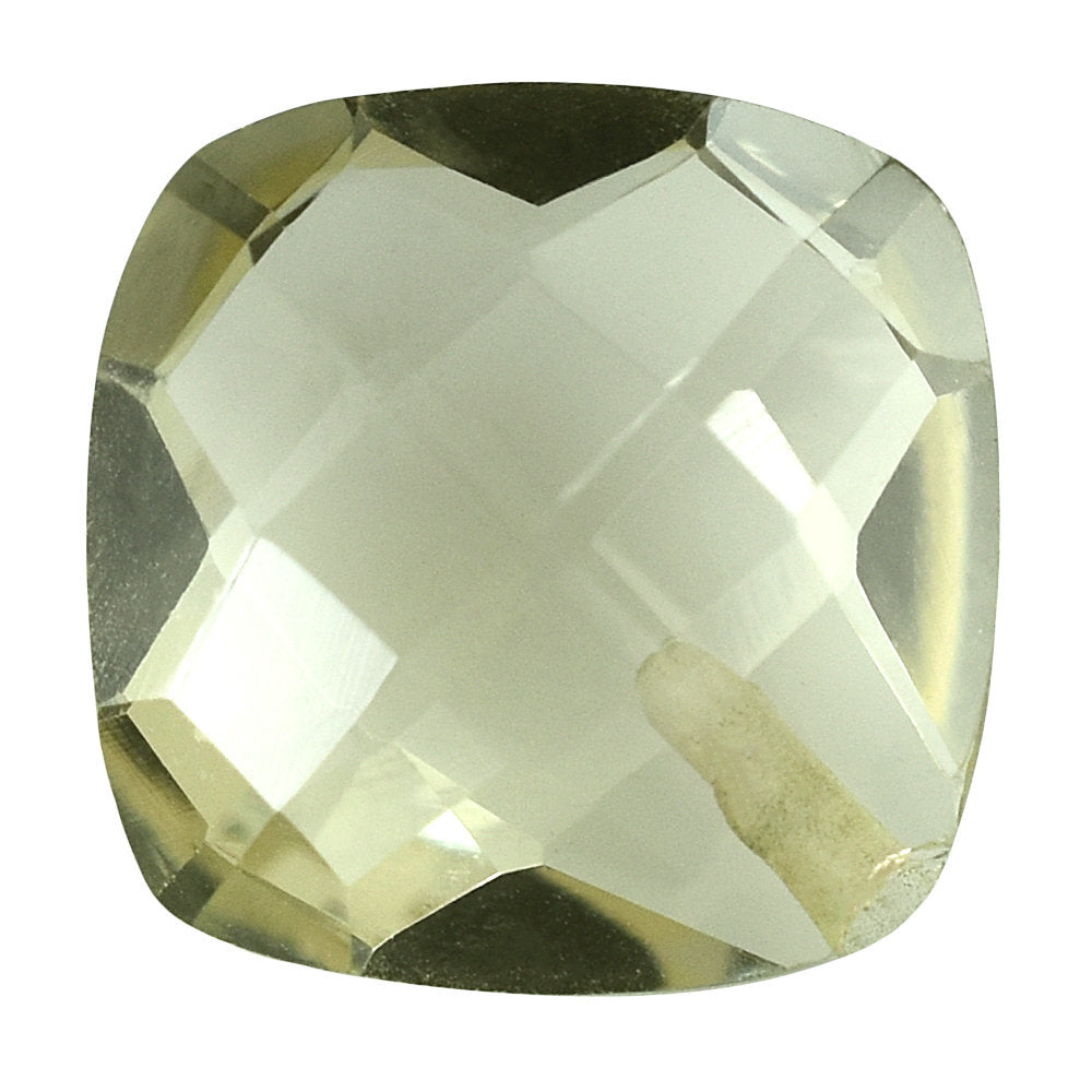 LEMON QUARTZ BRIOLETTE CUSHION (HALF DRILL) 10MM 3.75 Cts.