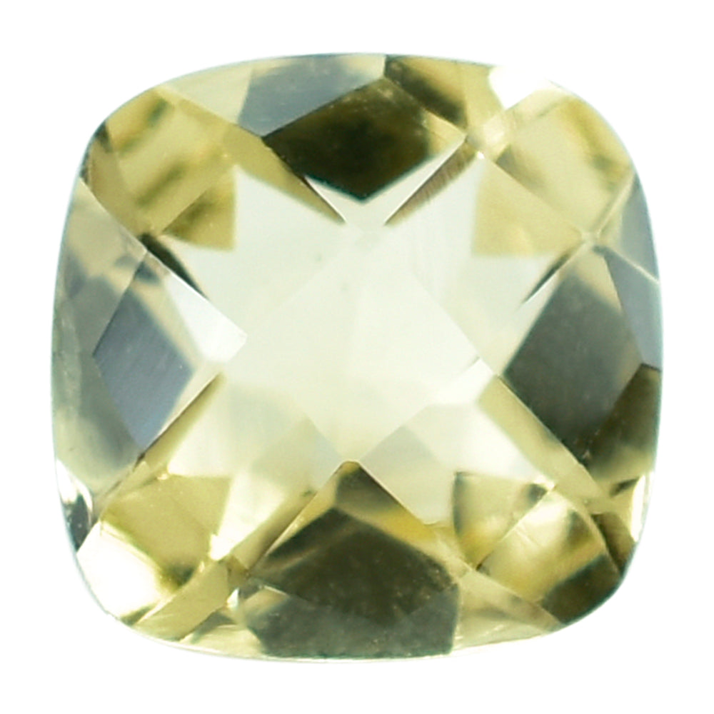LEMON QUARTZ CHECKER CUT CUSHION 8MM 2.05 Cts.