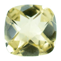 LEMON QUARTZ CHECKER CUT CUSHION 8MM 2.05 Cts.