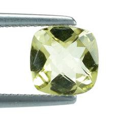 LEMON QUARTZ CHECKER CUT CUSHION 8MM 2.05 Cts.