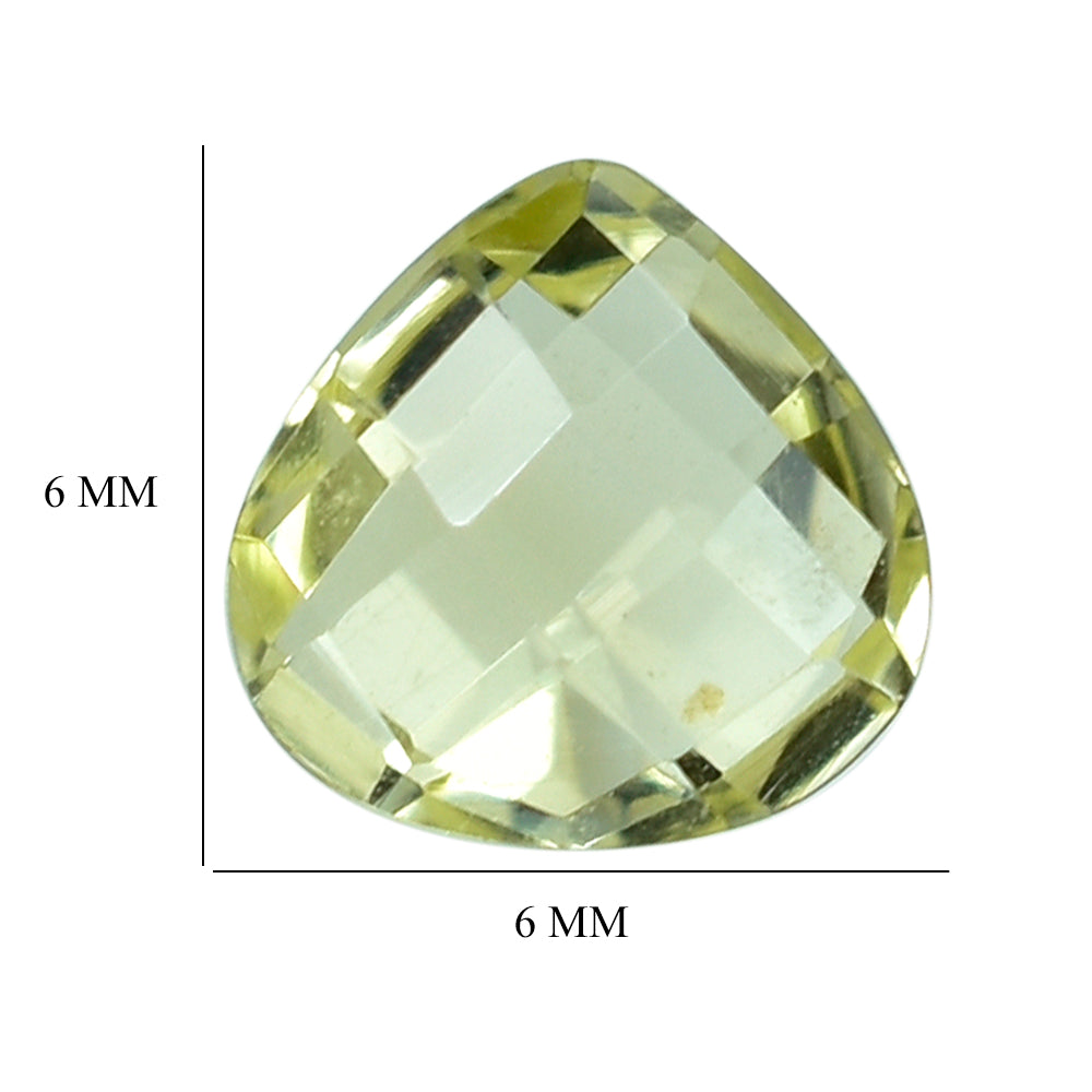 LEMON QUARTZ BRIOLETTE HEART 6MM 0.72 Cts.