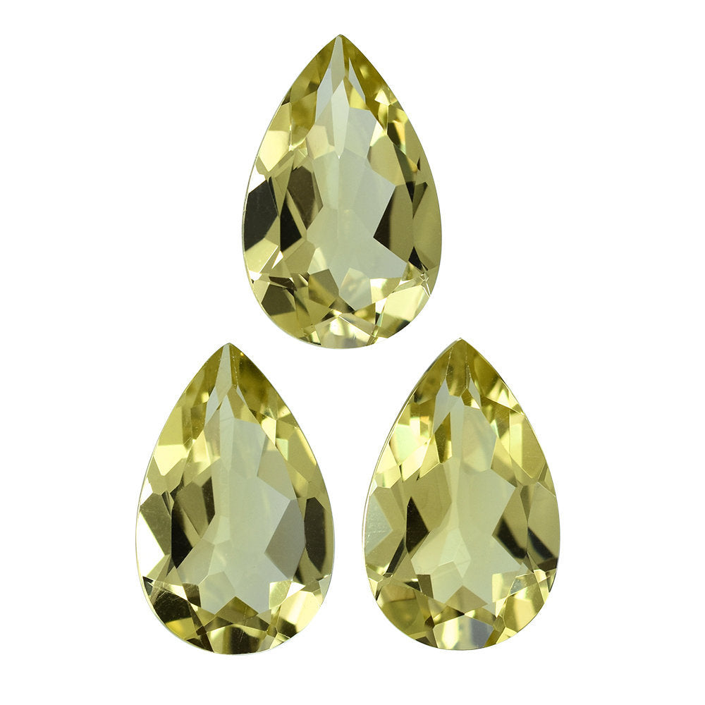 LEMON QUARTZ CUT PEAR 14X9MM 3.73 Cts.