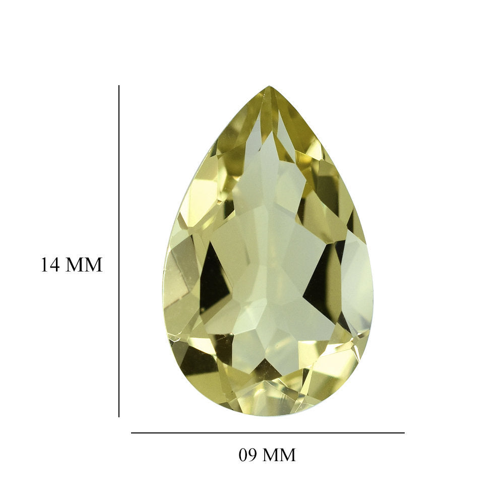 LEMON QUARTZ CUT PEAR 14X9MM 3.73 Cts.