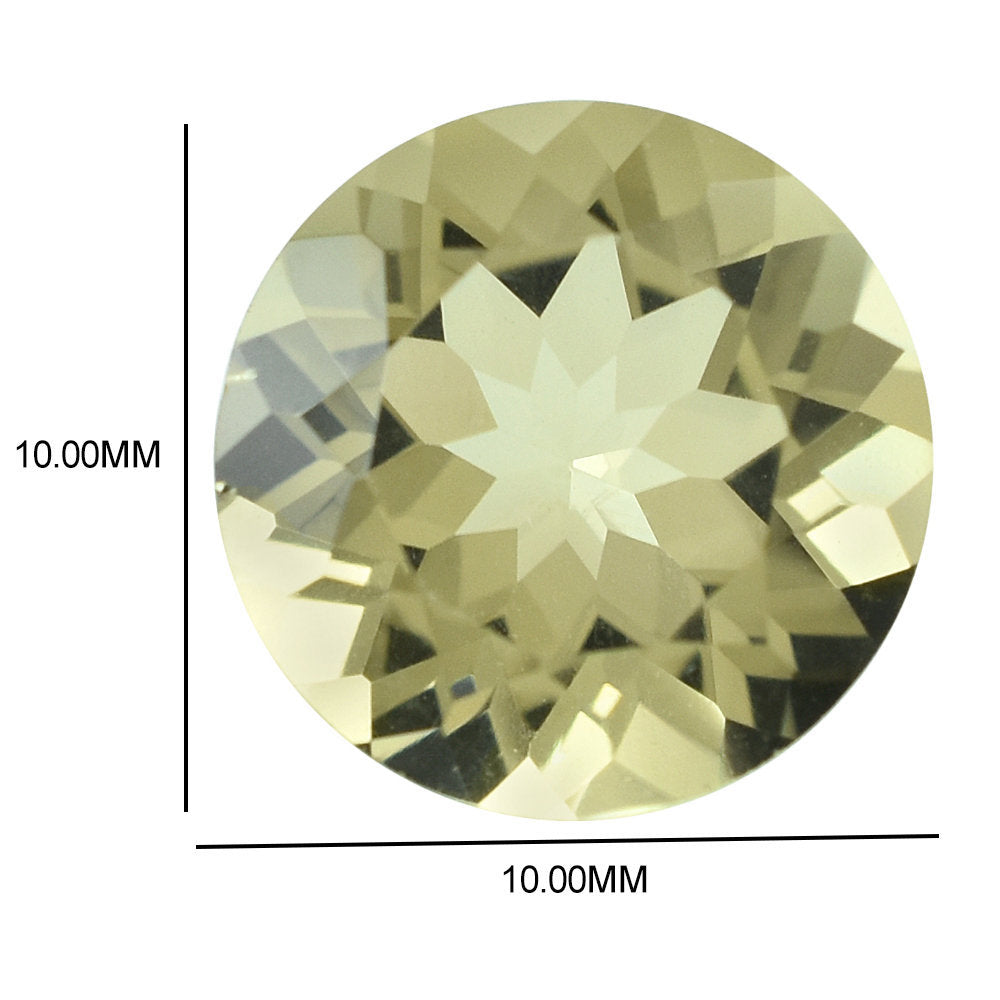 LEMON QUARTZ CUT ROUND 10.00MM 3.16 Cts.
