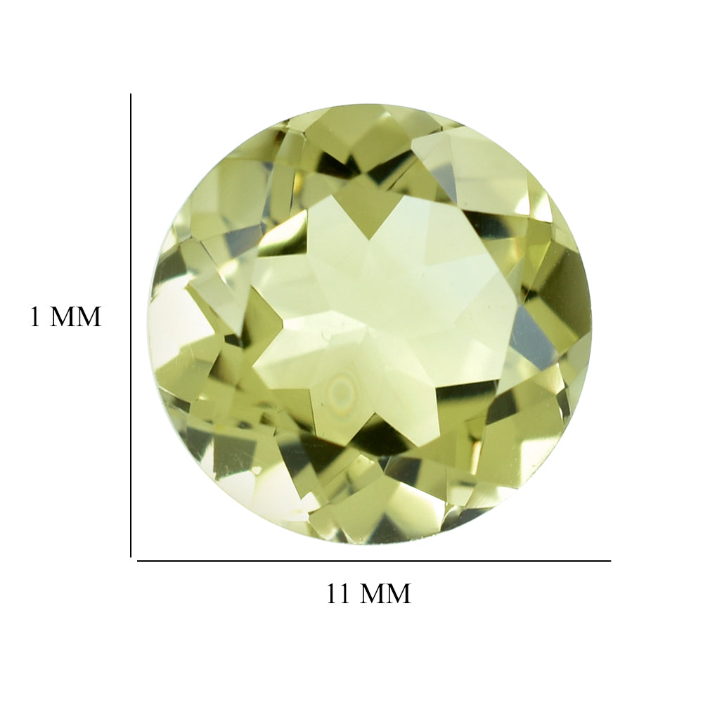 LEMON QUARTZ CUT ROUND 11MM 4.53CTS.