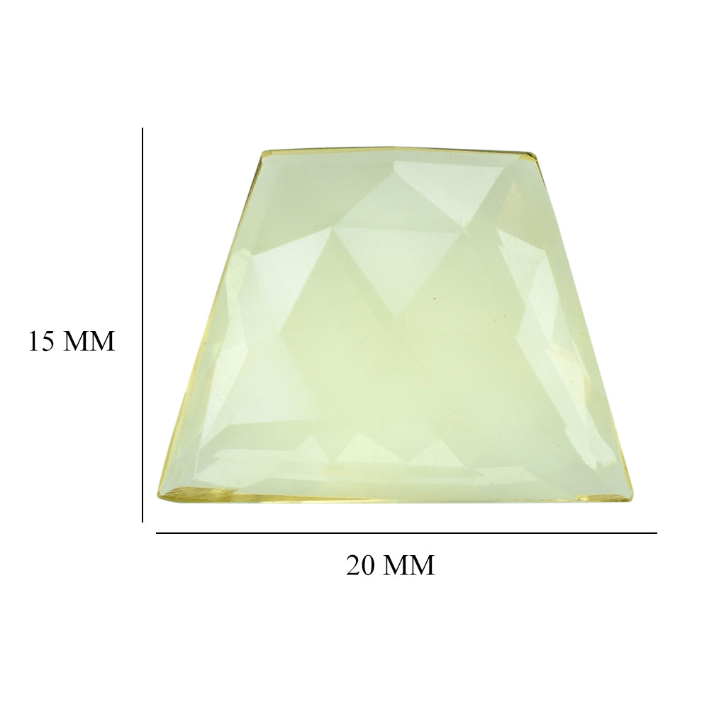 LEMON QUARTZ ROSE CUT FANCY CAB 20X15MM 9.91CTS.