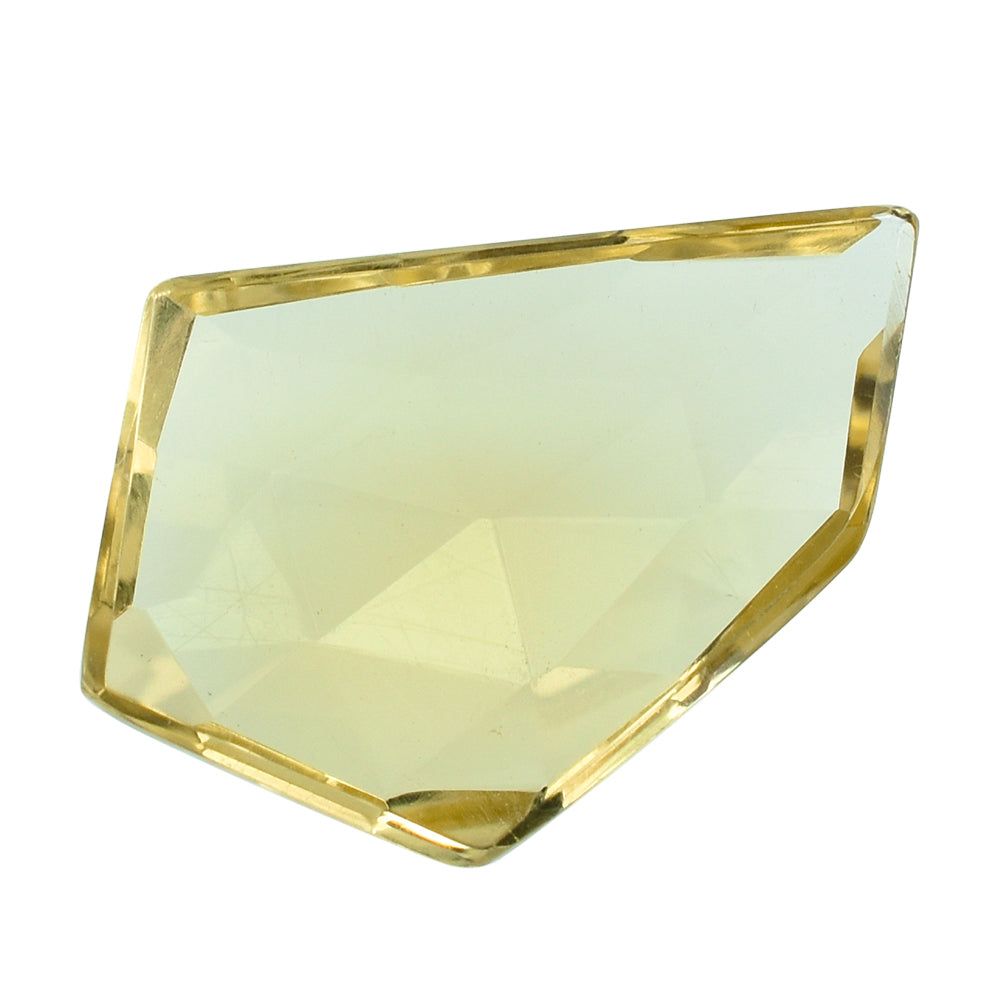 LEMON QUARTZ ROSE CUT FANCY CAB 19.50X13.50MM 6.18CTS.