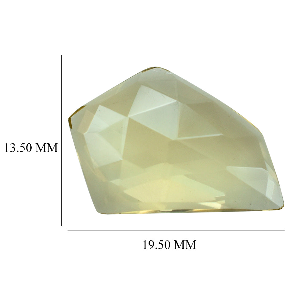 LEMON QUARTZ ROSE CUT FANCY CAB 19.50X13.50MM 6.18CTS.