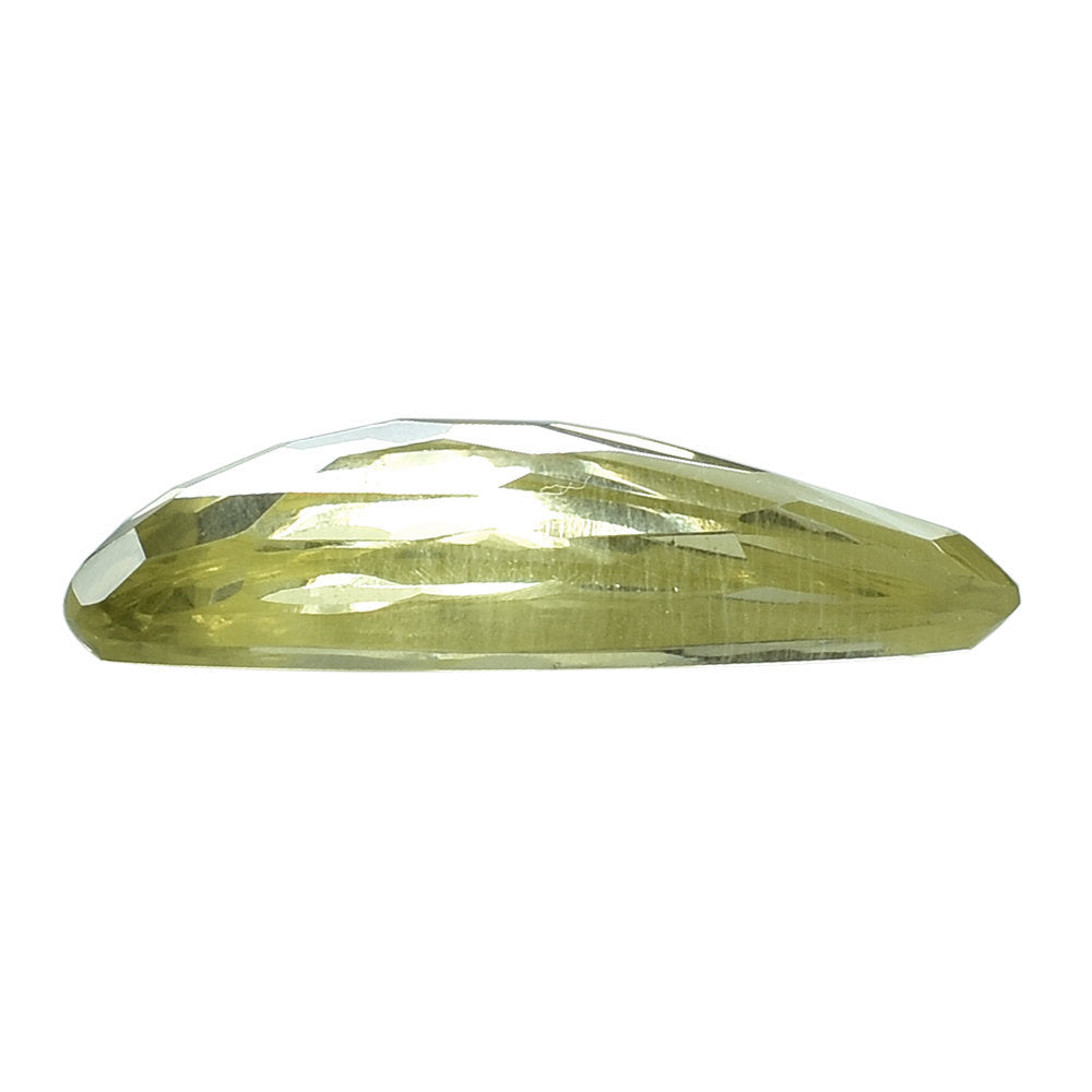 LEMON QUARTZ IRREGULAR FACET FANCY CAB 22X12MM 8.75CTS.