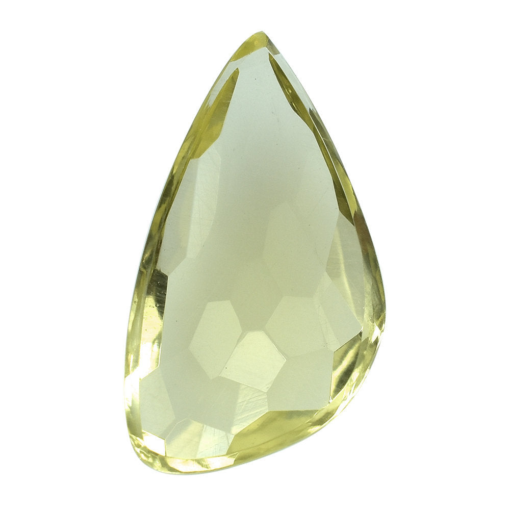 LEMON QUARTZ IRREGULAR FACET FANCY CAB 22X12MM 8.75CTS.