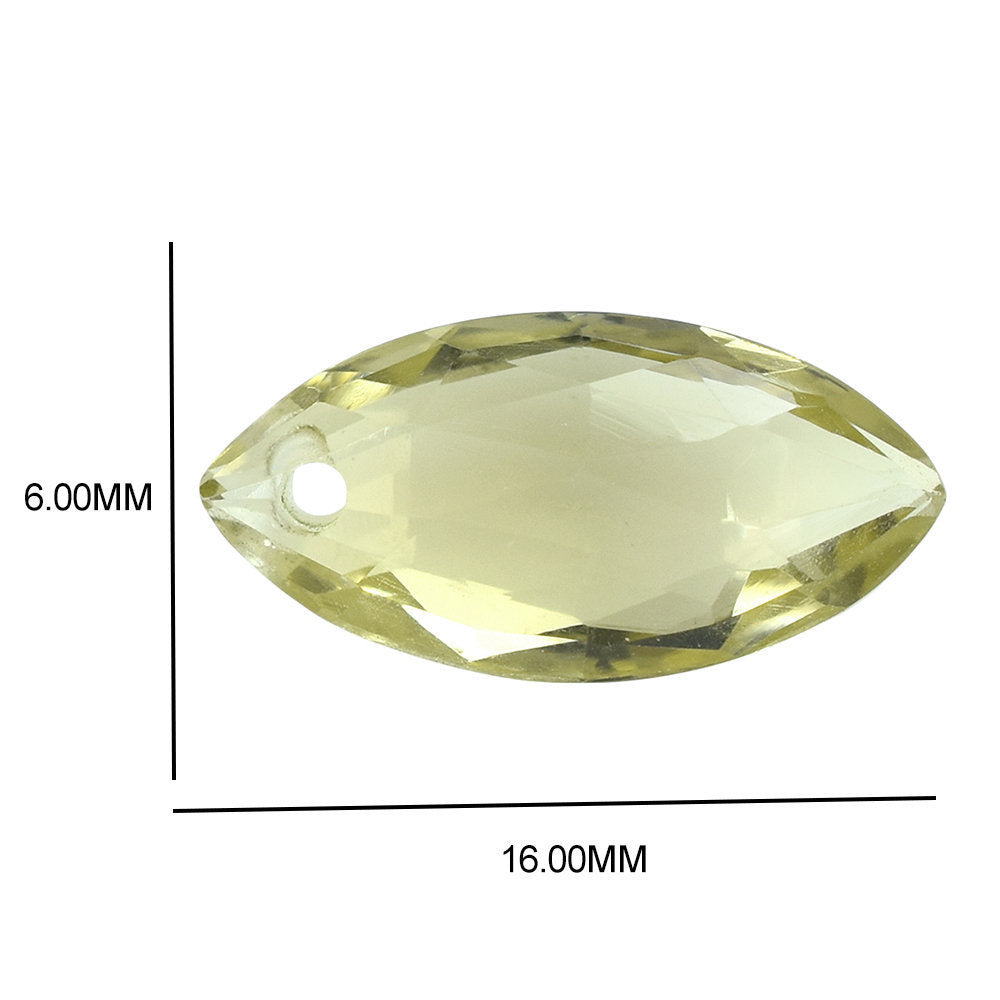 LEMON QUARTZ ROSE CUT BRIOLETTE MARQUISE (FULL DRILL) 16X8MM 4.06 Cts.