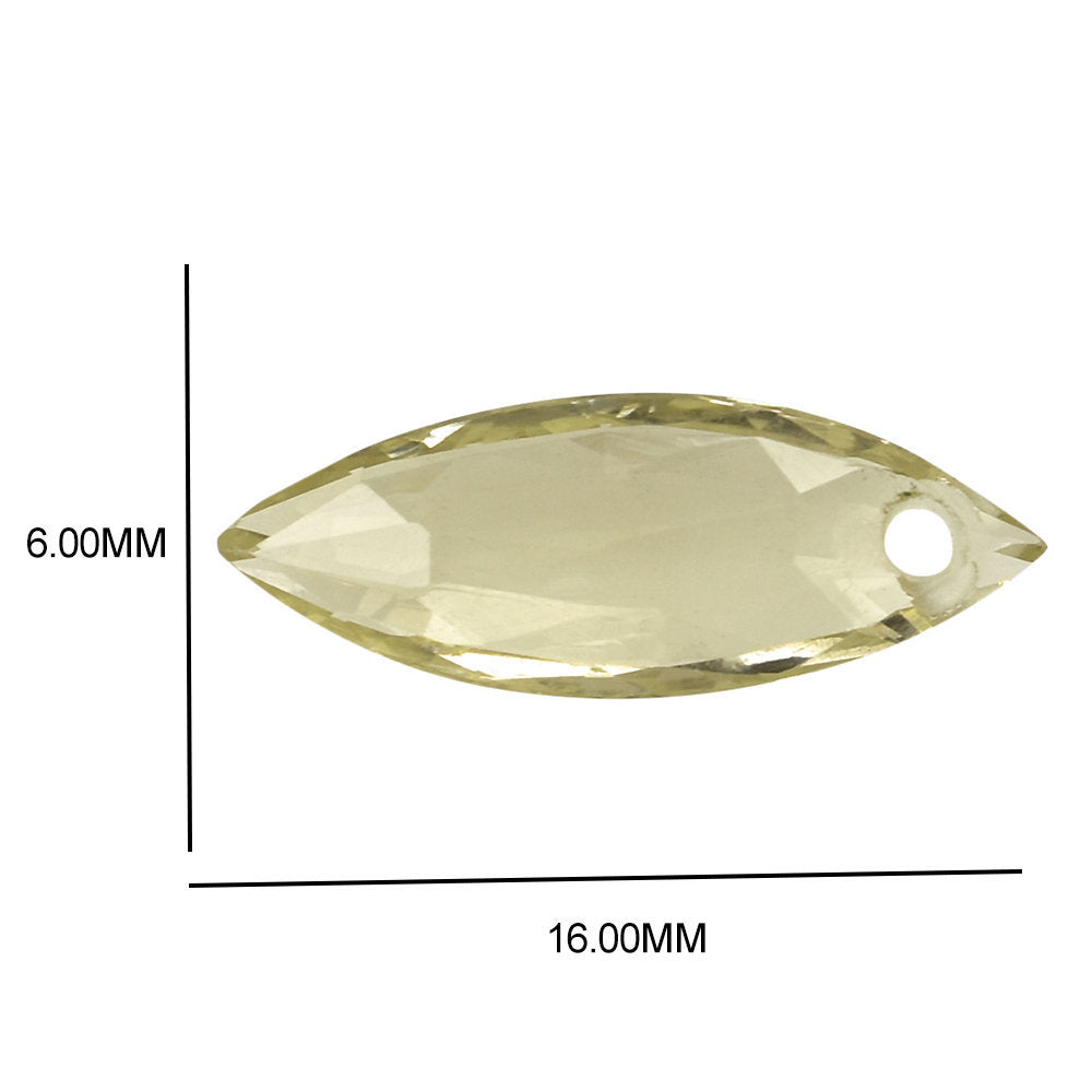 LEMON QUARTZ ROSE CUT BRIOLETTE MARQUISE (FULL DRILL) 16X6MM 2.38CTS.