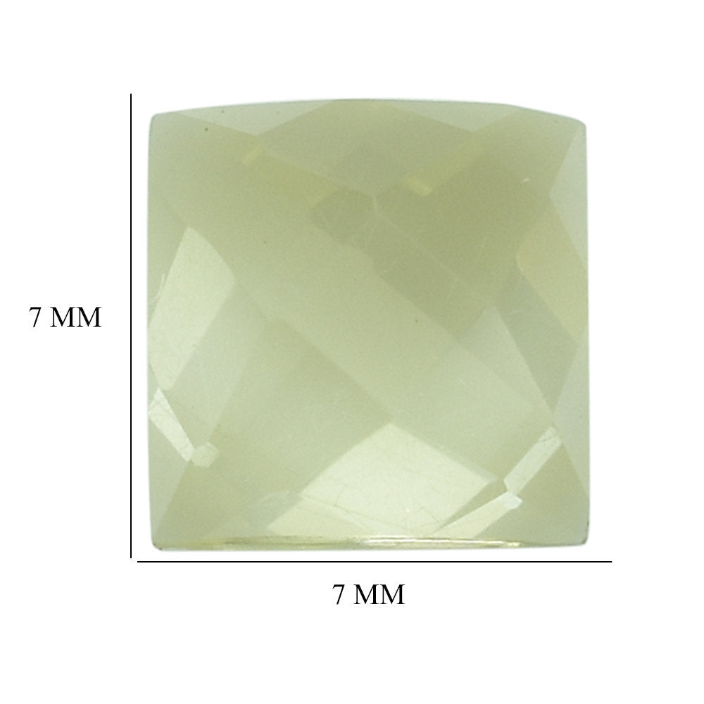 LEMON QUARTZ CHECKER SQUARE CAB 7MM 1.54CTS.