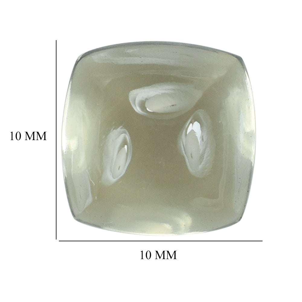 LEMON QUARTZ PYRAMID SQUARE CAB 10MM 4.16CTS.