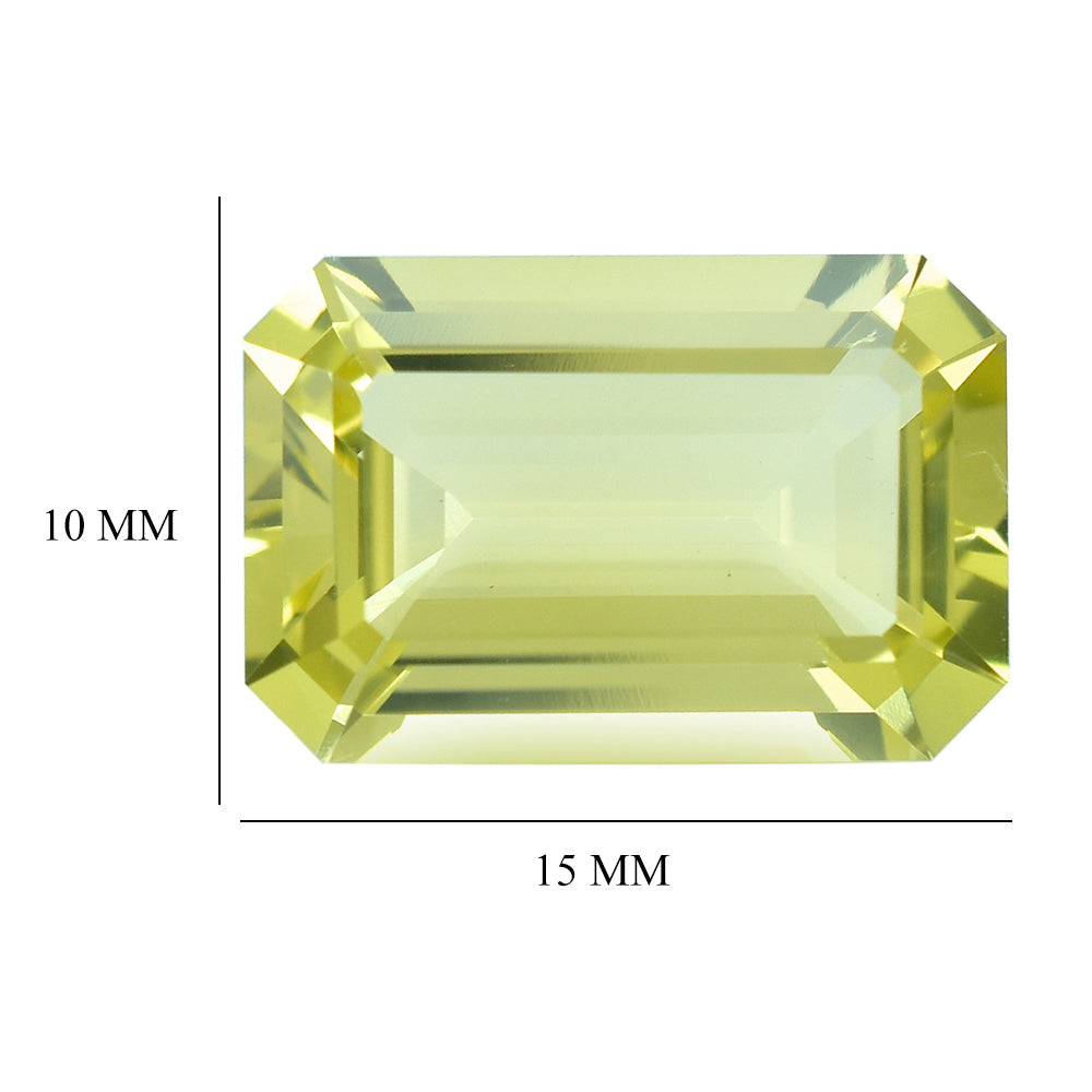 LEMON QUARTZ CUT OCTAGON 15X10MM 6.65CTS.