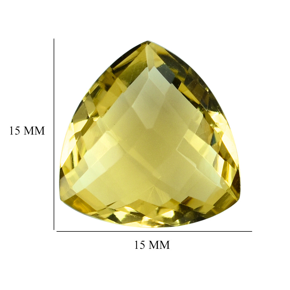 LEMON QUARTZ BRIOLETTE TRILLION 15MM 8.68CTS.