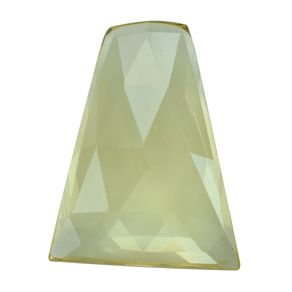 LEMON QUARTZ ROSE CUT TAPERED CAB 19.50X15MM 8.55CTS.