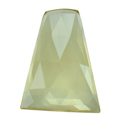 LEMON QUARTZ ROSE CUT TAPERED CAB 19.50X15MM 8.55CTS.