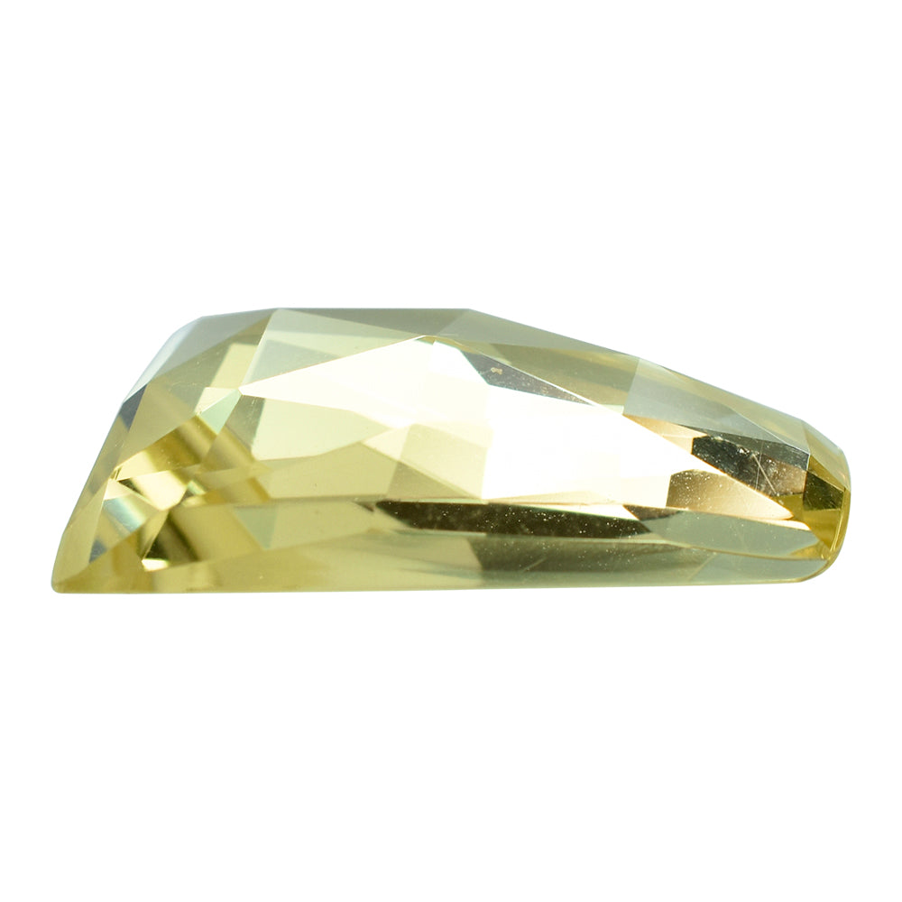 LEMON QUARTZ ROSE CUT TAPERED CAB 19.50X15MM 8.55CTS.