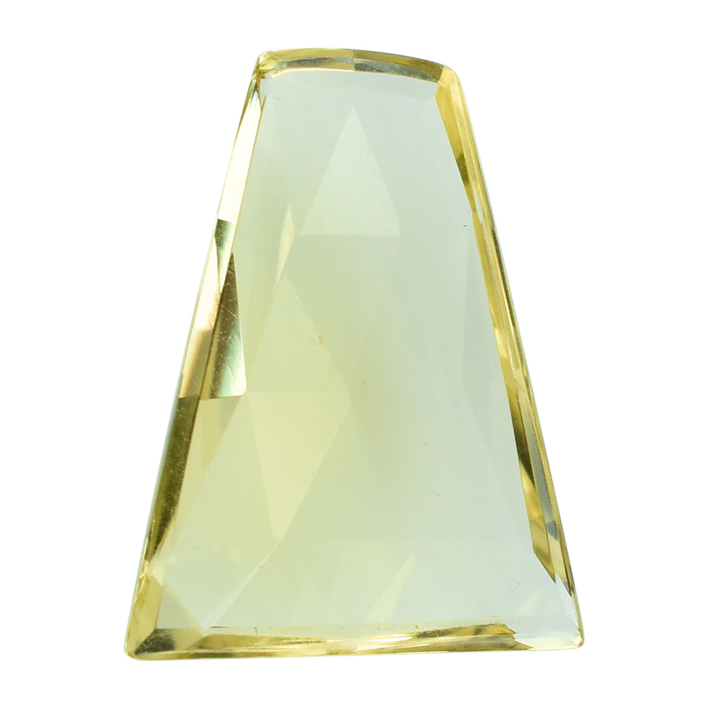 LEMON QUARTZ ROSE CUT TAPERED CAB 19.50X15MM 8.55CTS.