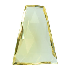 LEMON QUARTZ ROSE CUT TAPERED CAB 19.50X15MM 8.55CTS.