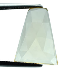 LEMON QUARTZ ROSE CUT TAPERED CAB 19.50X15MM 8.55CTS.