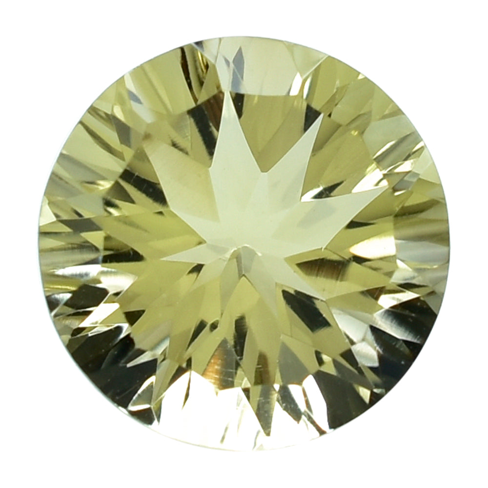 LEMON QUARTZ CONCAVE CUT ROUND 10MM (DES#45) 3.53CTS.