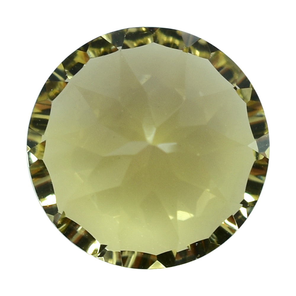 LEMON QUARTZ CONCAVE CUT ROUND 10MM (DES#45) 3.53CTS.