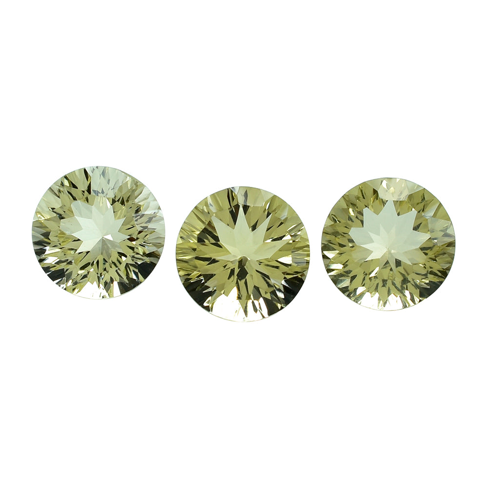 LEMON QUARTZ CONCAVE CUT ROUND 10MM (DES#45) 3.53CTS.
