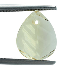 LEMON QUARTZ CONCAVE LEAF 11X9MM (FULL DRILL) (DES#65) 2.59CTS.