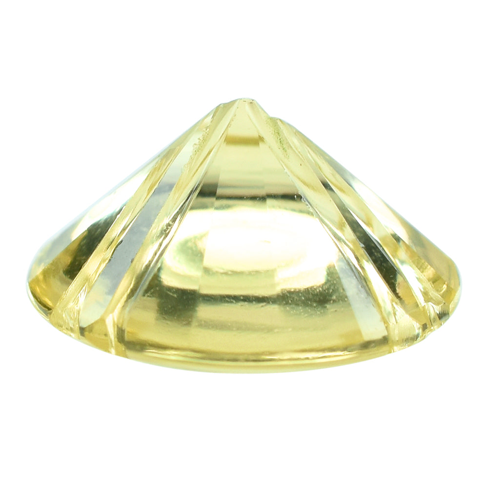 LEMON QUARTZ FLAT BUFFTOP X BACK ROUND 14MM 6.65CTS.