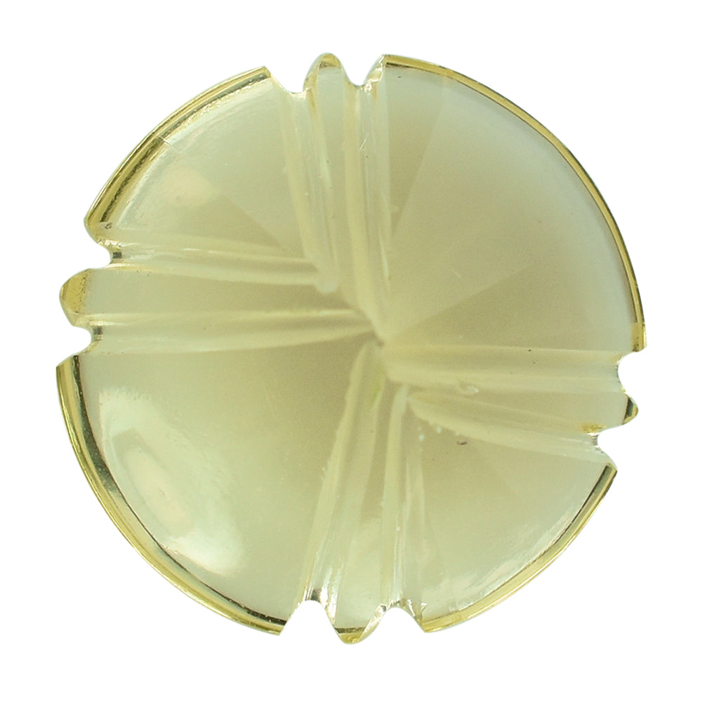 LEMON QUARTZ FLAT BUFFTOP X BACK ROUND 14MM 6.65CTS.